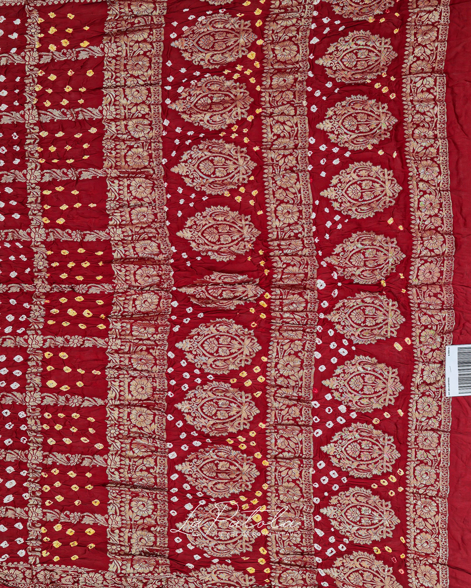 Brick Red Gharchola Bandhej Saree