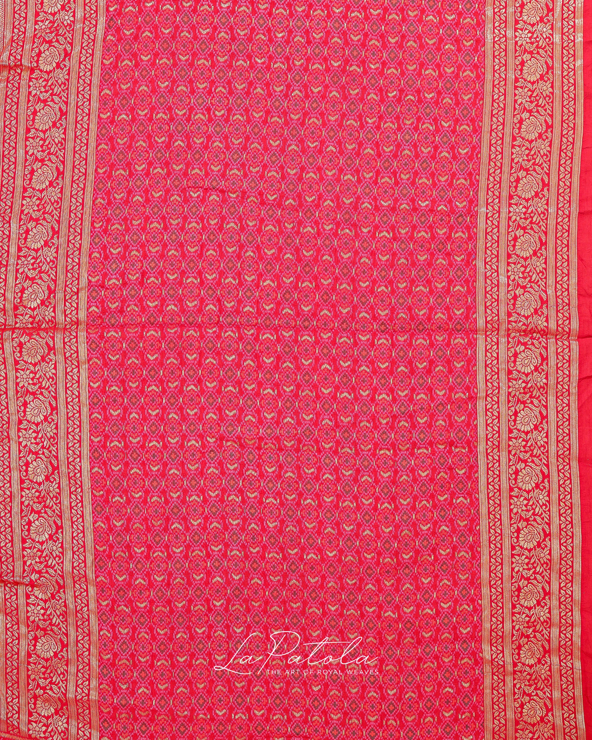 Hot Pink Micro Dot Bandhej Saree