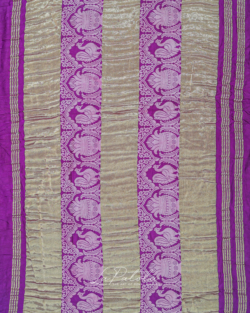 Purple Paisley Dot Bandhej Saree