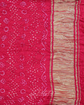 Rani Pink Check Bandhej Saree