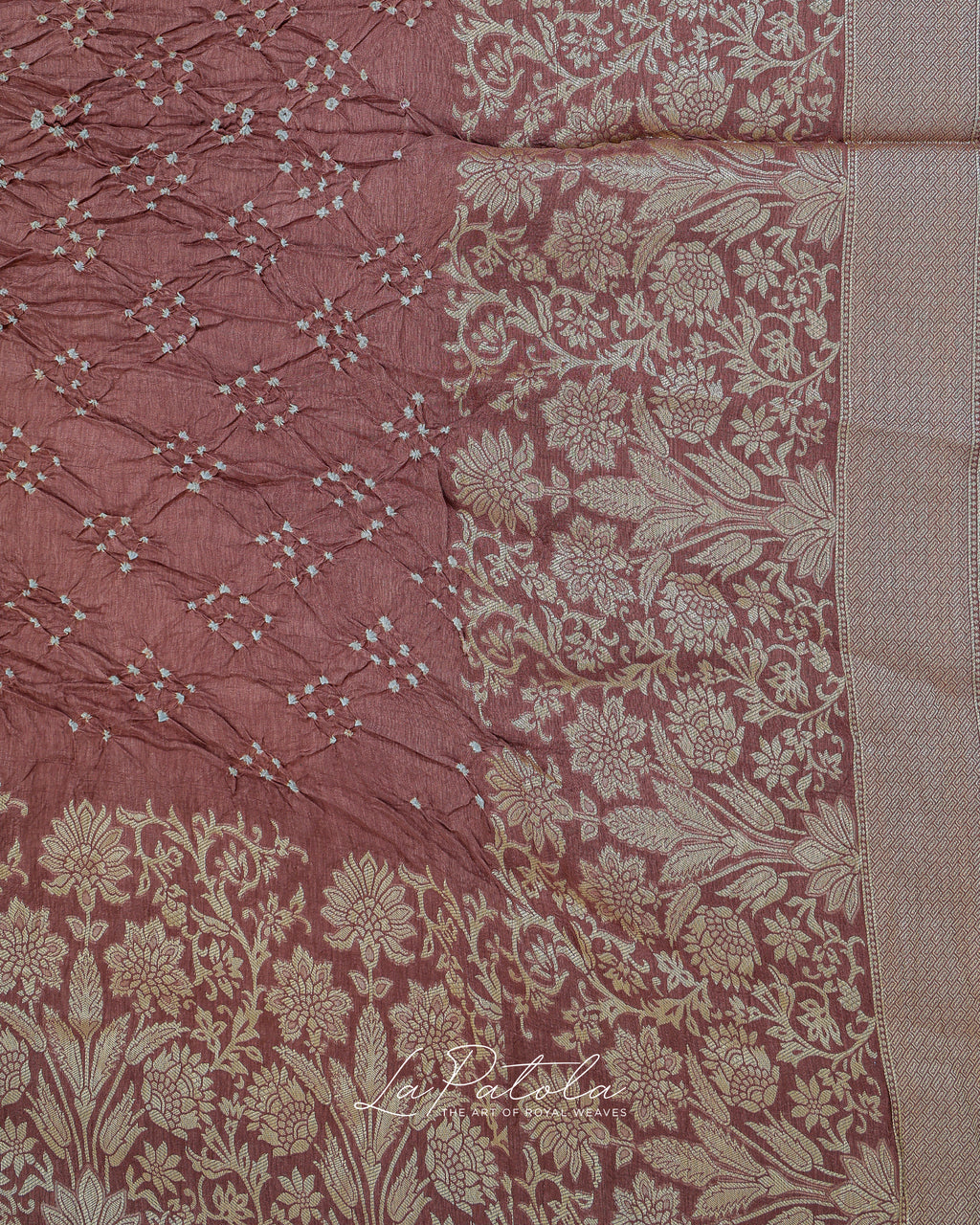 Mauve Floral Buti Bandhej Saree