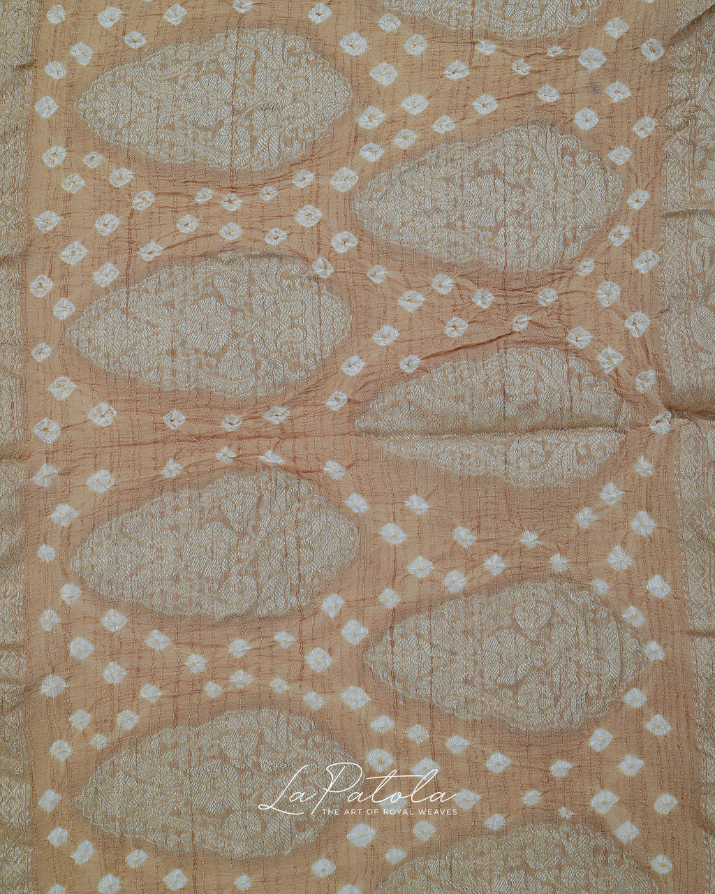 Beige Woven Pallu Bandhej Saree