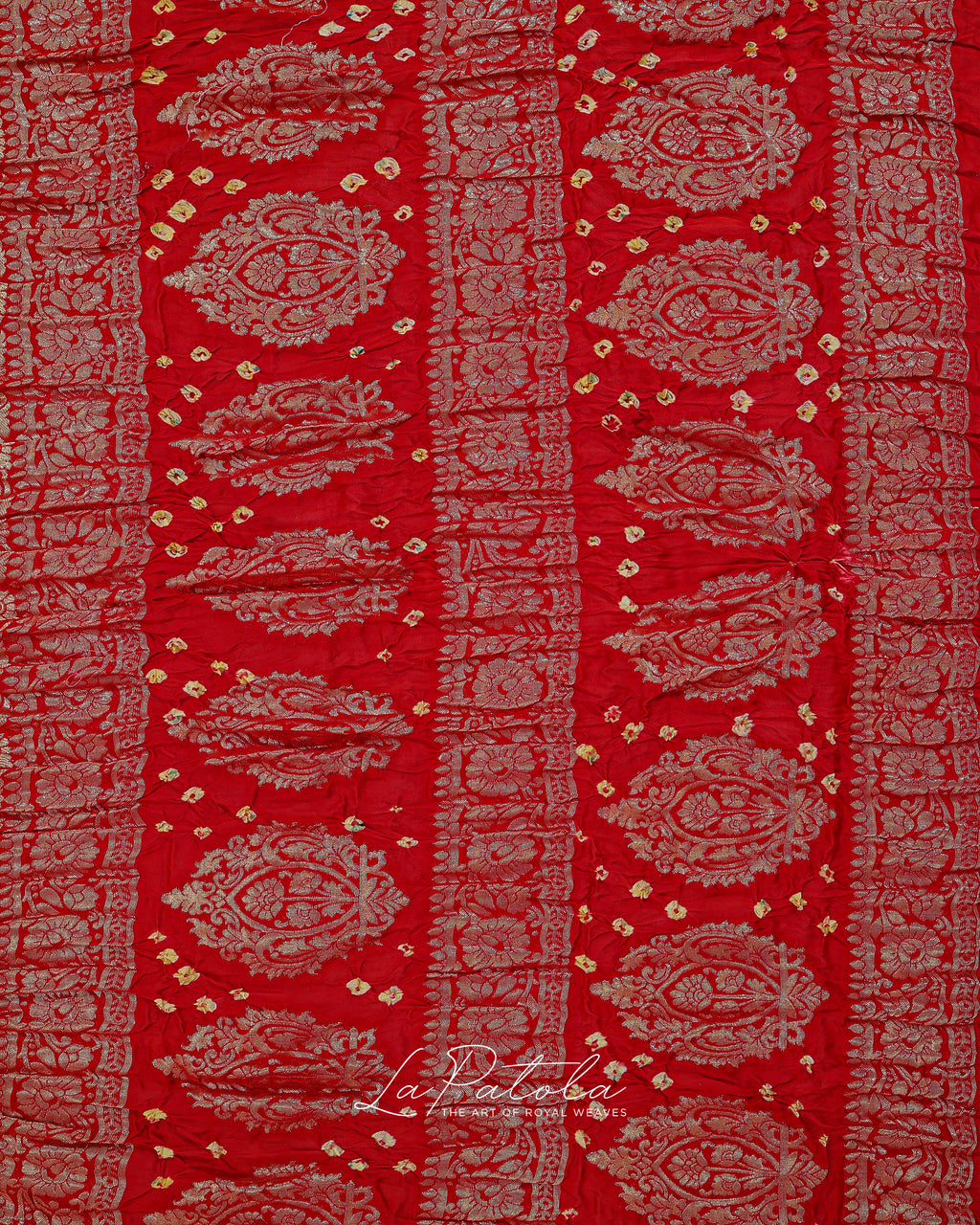 Red Ornate Pallu Bandhej Saree
