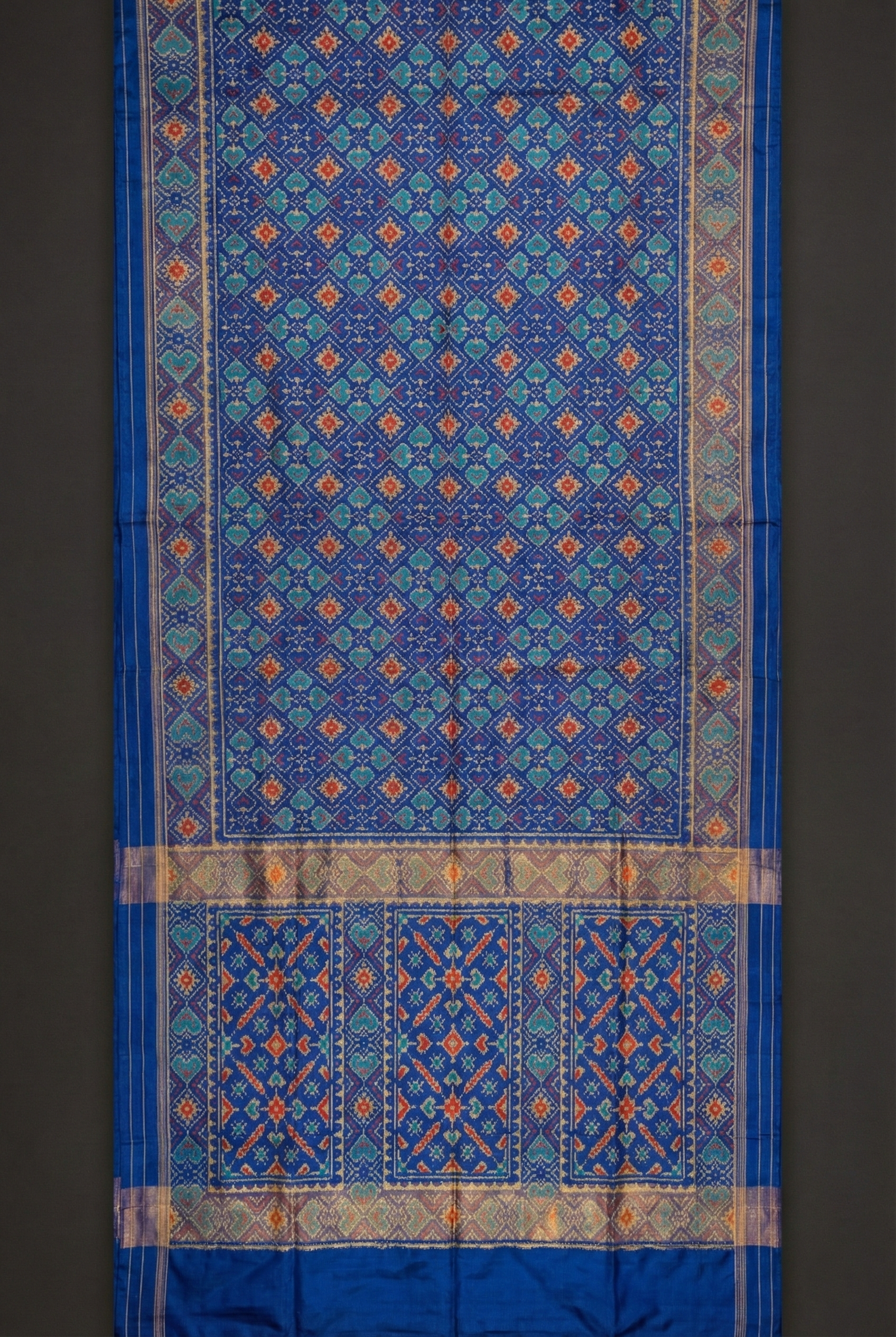 Royal Blue Manekchowk Pan Patola Silk Saree - Royal Blue