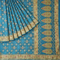 Banarasi Rai Dana Teal Blue Bandhej Saree
