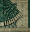 Pure Georgette Banarasi Rai Dana Bottle Green Bandhej