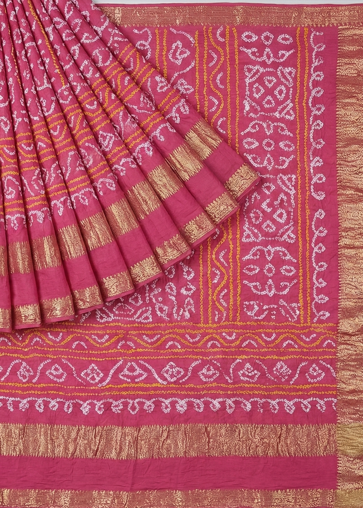 Zari Nakshi Chakri Pink Rai Dana Bandhej Saree
