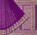 Kadwa Handloom Raidana Purple Bandhej Saree