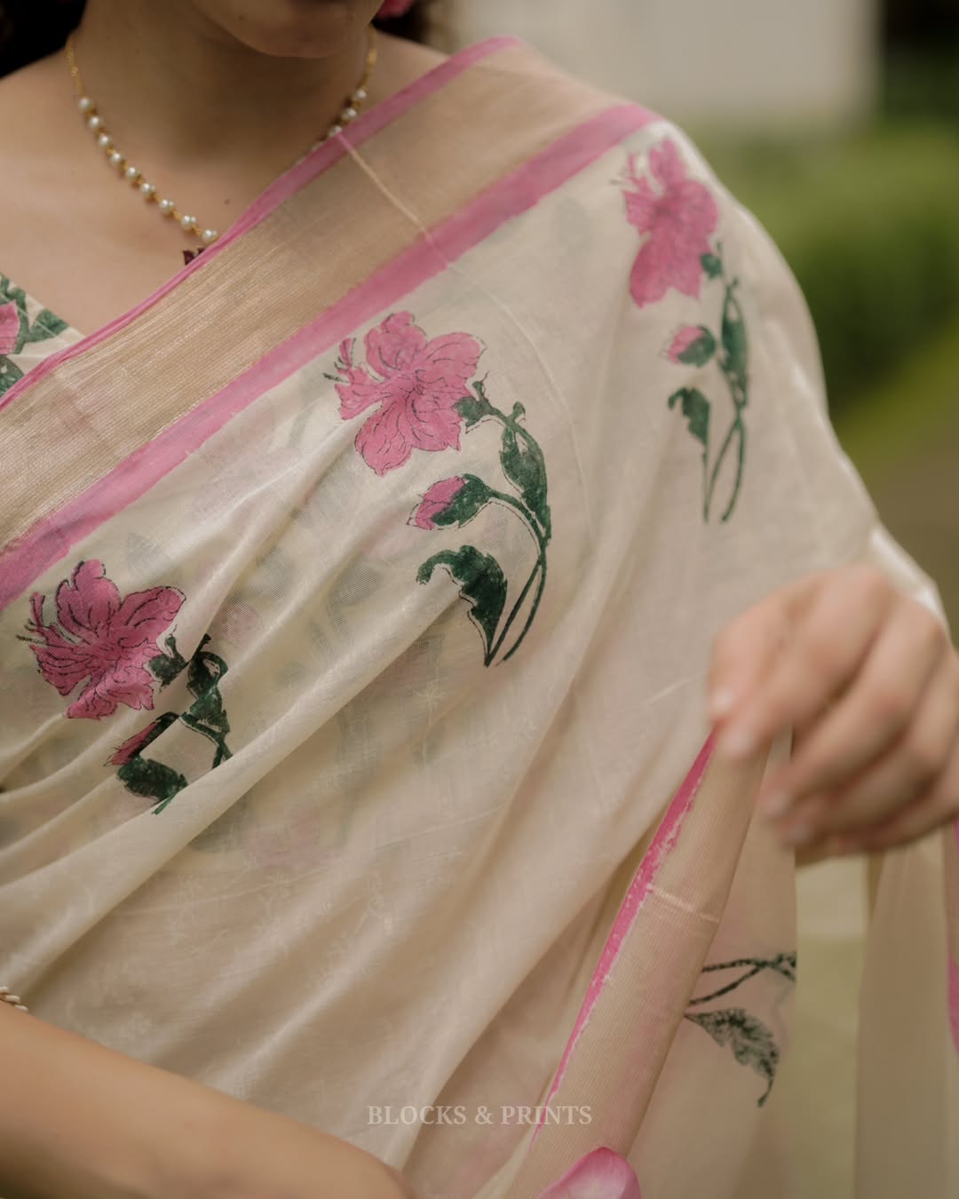 Cream Digital Print Original Japan Satin (Devsena satin)