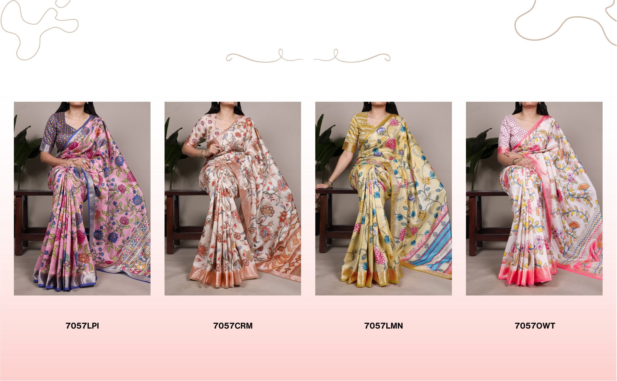 Tasar Silk drape with a glossy viscose border