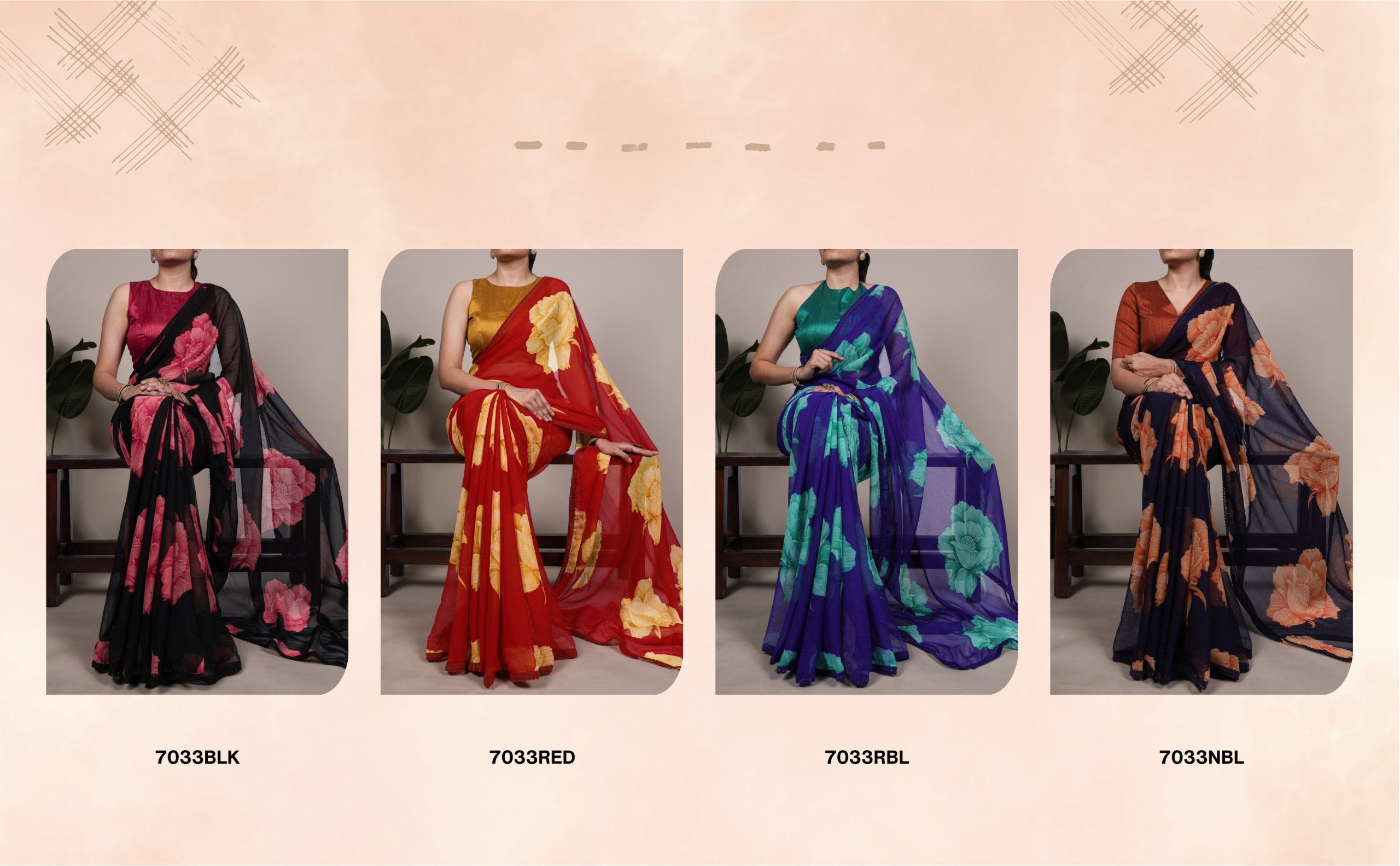 Printed Saree with Big Flowers