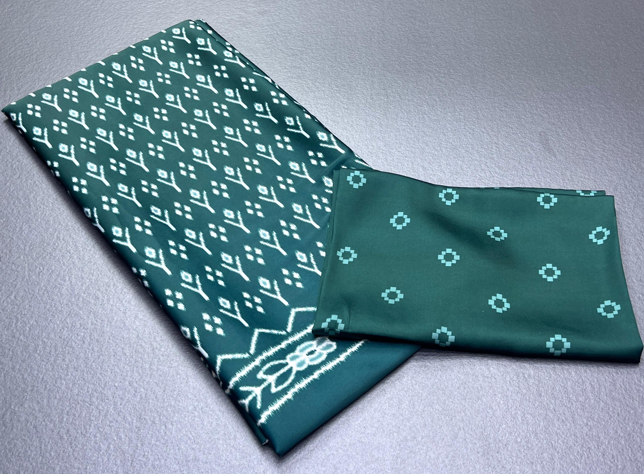 Ikat design Digital Printed Original Japan Satin (Devsena satin)