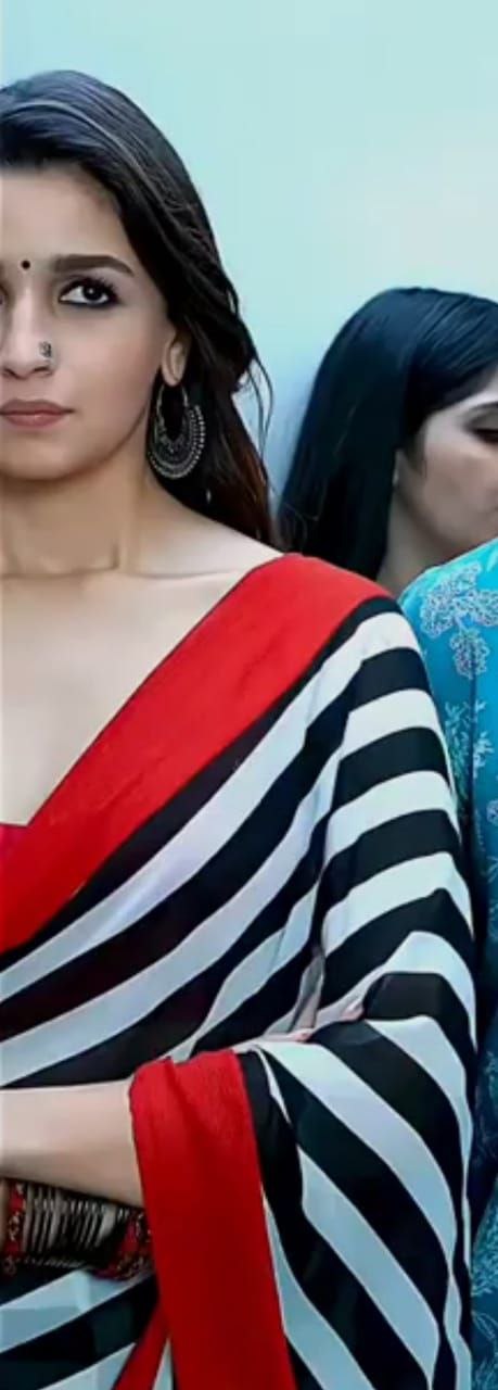 Black and White Lining saree